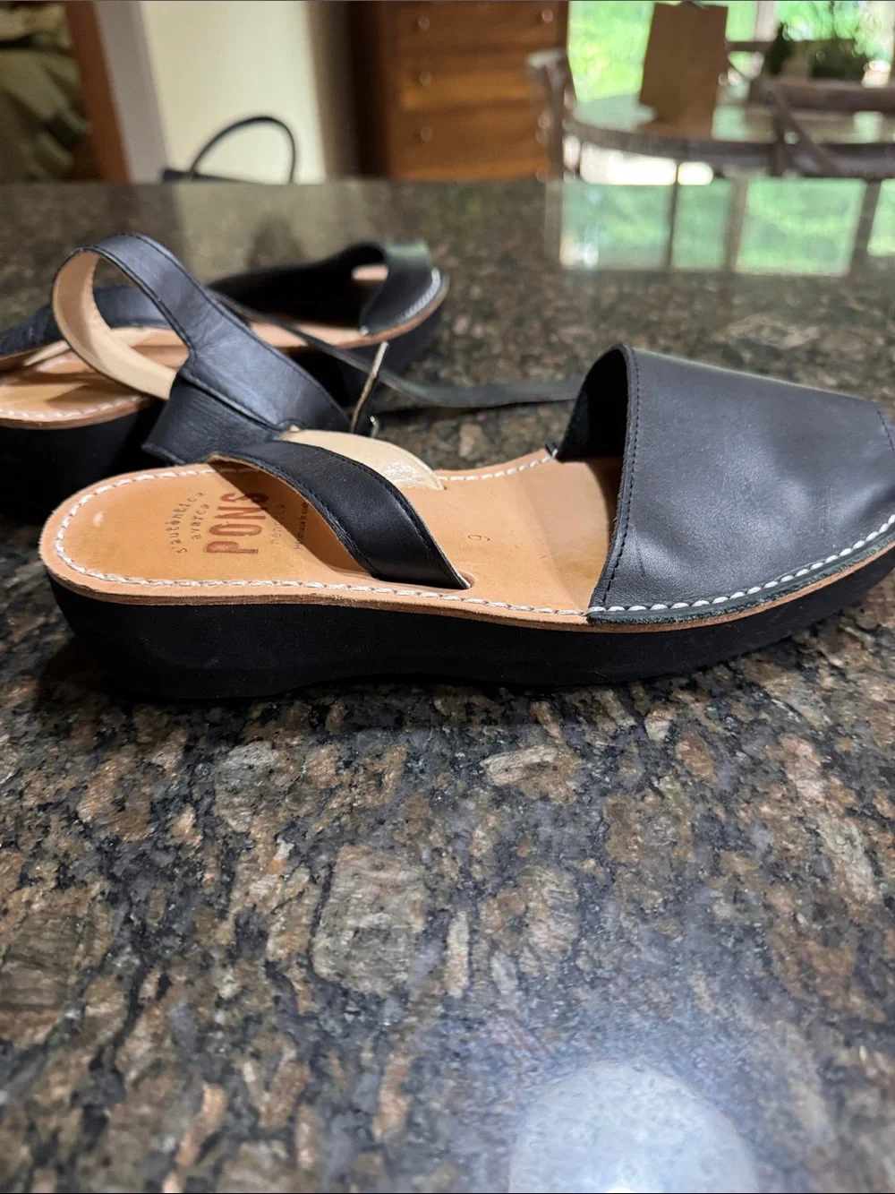 Black and Tan Women’s Leather Sandals